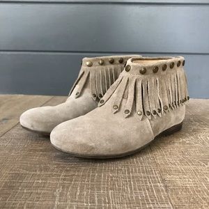 SOLD - Anine Bing Suede Ankle Fringe Booties